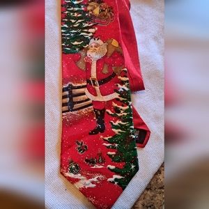 Gorgeous Christmas Santa Tie by Holidays, Christmas scene, Santa bringing Gifts